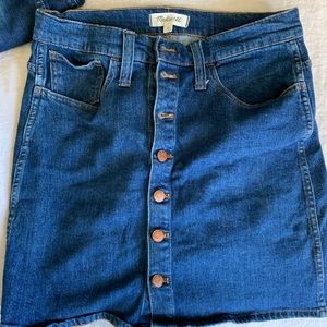 Madewell button front denim mini skirt sz 29